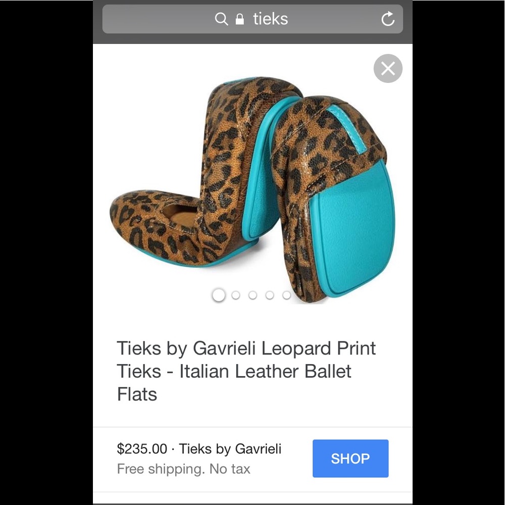 Leopard Tieks size 8 worn once- GREAT condition